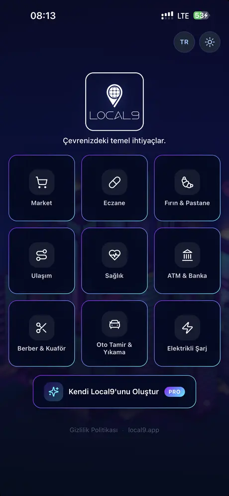 Local9 PRO ana ekran